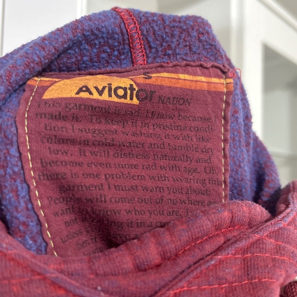 Aviator Nation Ninja Hoodie Sweatshirt Burgundy Red Small - Picture 4 of 4